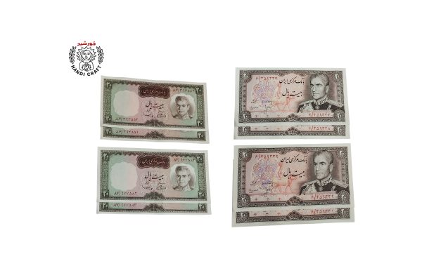 مجموعه‌ای ارزشمند شامل ۴۲ عدد اسکناس