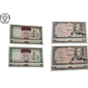 مجموعه‌ای ارزشمند شامل ۴۲ عدد اسکناس